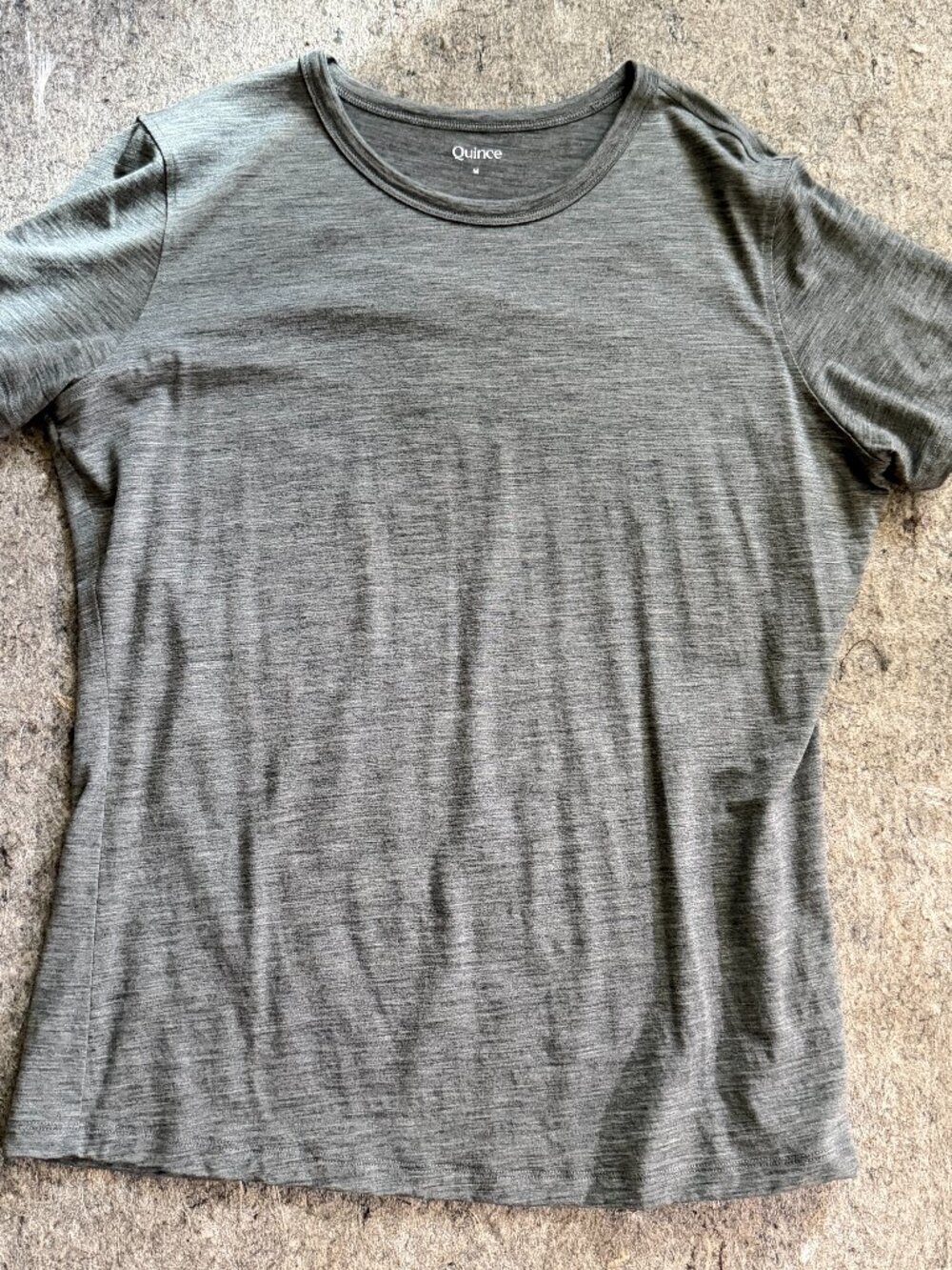 Quince 100% Merino Wool All-Season Base Layer Tee Heather Gray M
